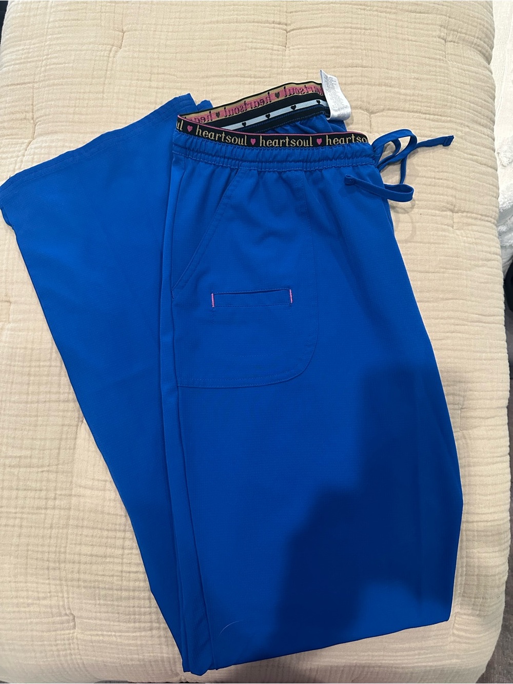 Heartsoul Women’s Royal Blue Drawstring Scrub Pants L TALL